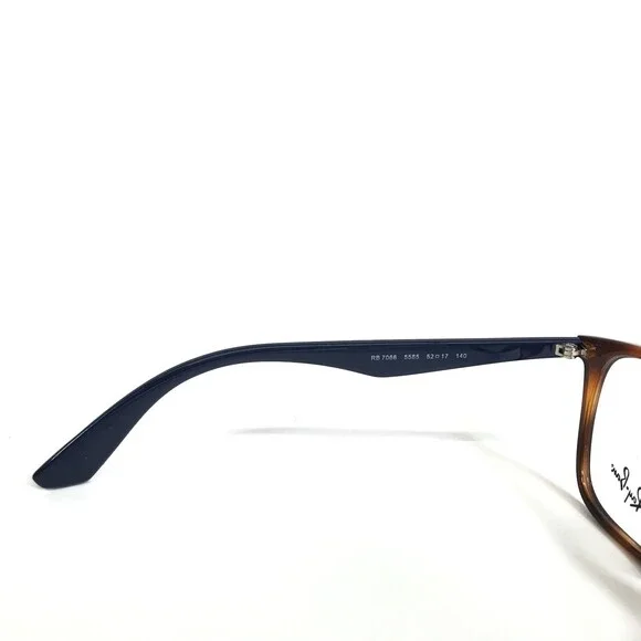 Ray-Ban Eyeglasses Frames RB7066 5585 Blue Brown Tortoise Square 52-17-140